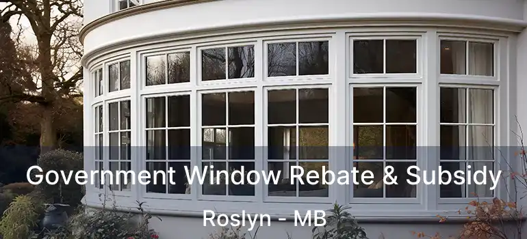 Government Window Rebate & Subsidy Roslyn - MB