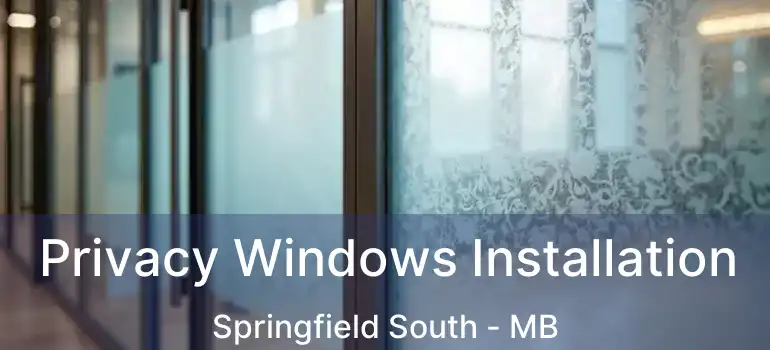 Privacy Windows Installation Springfield South - MB