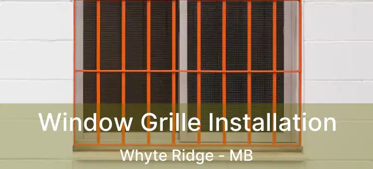Window Grille Installation Whyte Ridge - MB